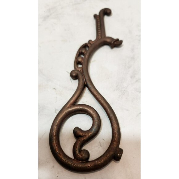 Vintage Cast Iron Coat Hooks And Lamp Finials 4 Pieces Unique Hooks 8" - Picture 5 of 16